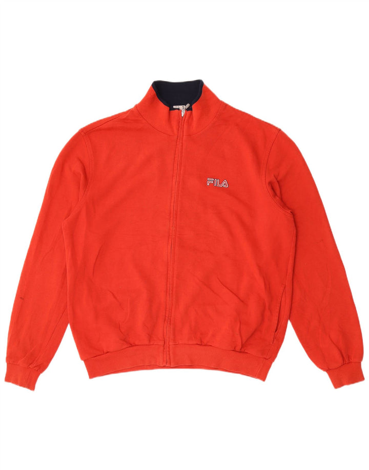 Fila Mens Tracksuit Top Jacket Medium Red Cotton