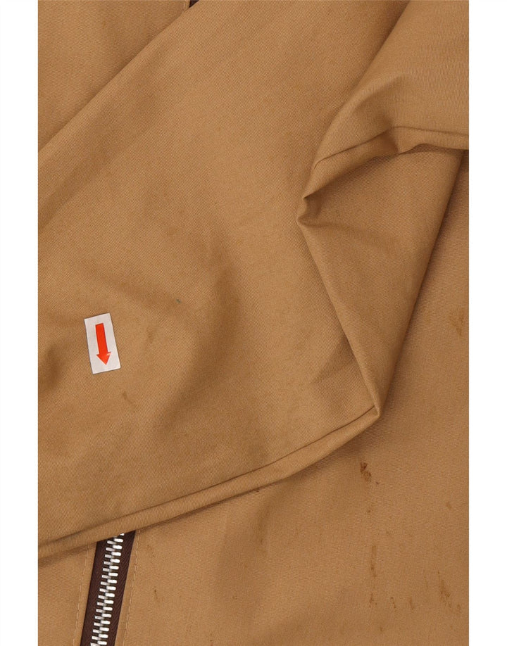 VINTAGE Mens Bomber Jacket IT 48 Medium Beige Cotton