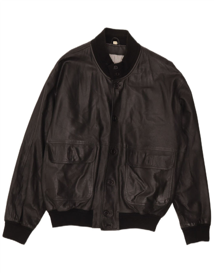 Vintage herre læderjakke IT 48 Medium Sort