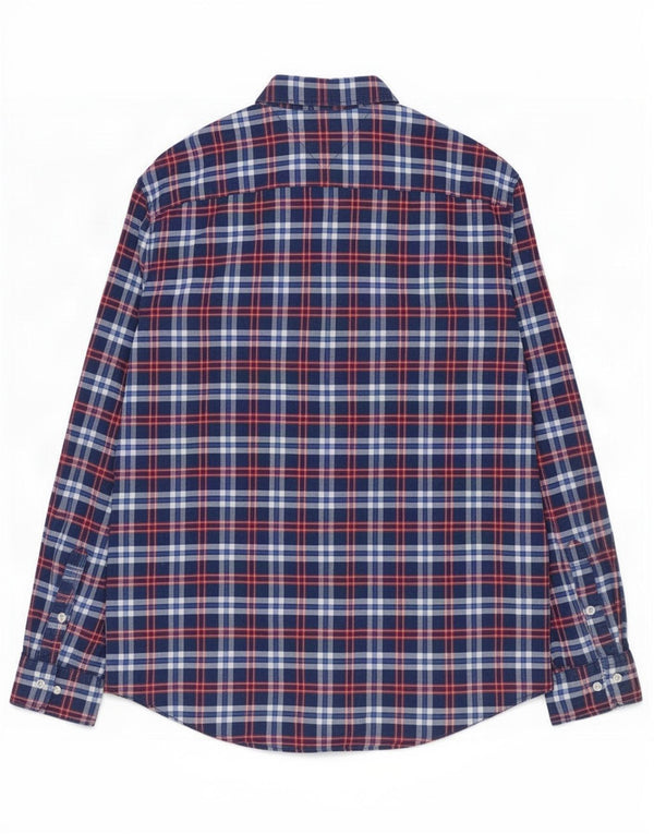 Camisa Tommy Hilfiger New York Fit XL de algodón a cuadros azul marino para hombre