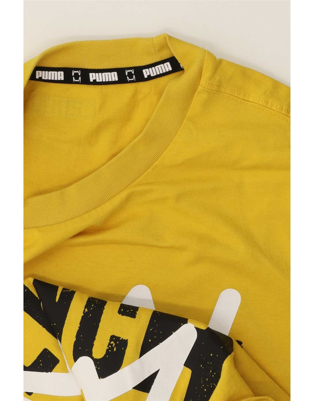 Puma Mens Don't Flinch Regular Graphic T-Shirt Top Small Yellow