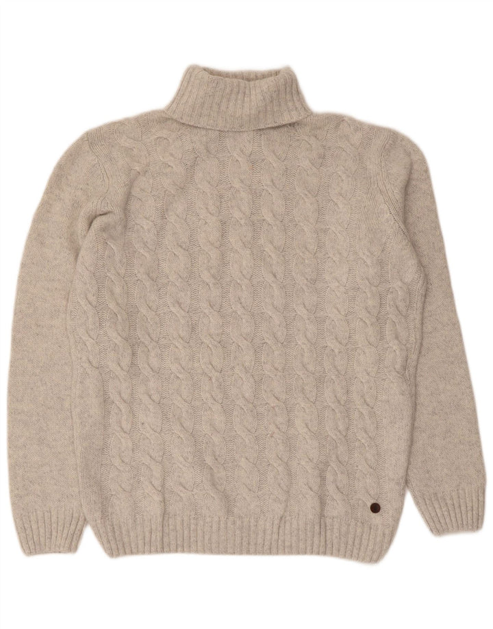 Marlboro Classics Womens Roll Neck Jumper Sweater UK 20 2XL Grey Wool