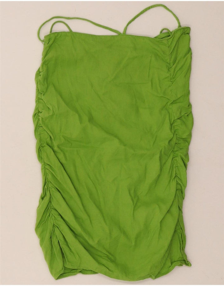 ZARA Womens Off Shoulder Top UK 4 XS Green