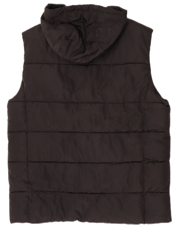 Superdry Mens Hooded Padded Gilet UK 42 XL Black Polyester