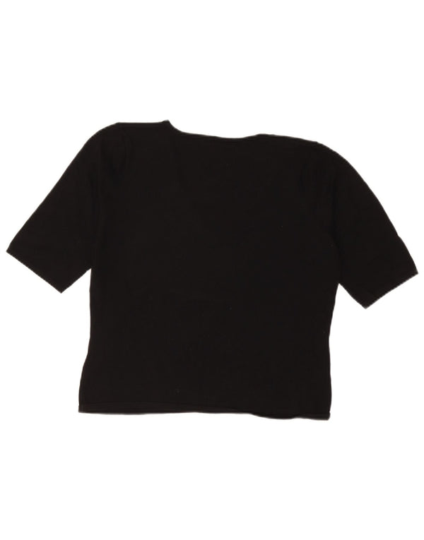Marks & Spencer Dame Crop T-Shirt Top UK 16 Stor Sort Viscose