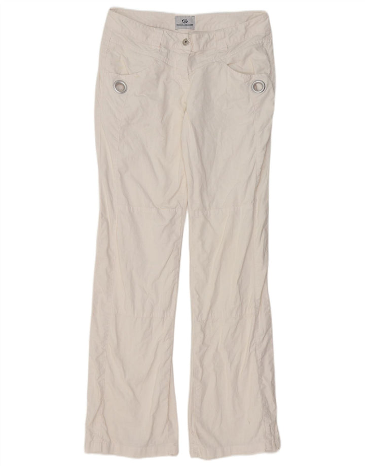 SERGIO TACCHINI Womens Bootcut Casual Trousers IT 42 Medium W32 L32 White