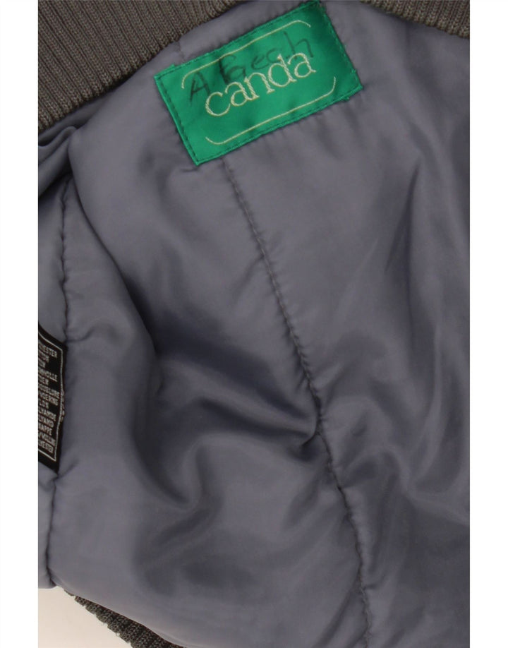 Canda Mens Bomber Jacket UK 40 Large Grey Colourblock Polyester