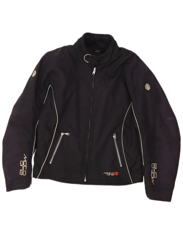 Moto One Mens Graphic Racer Jacket UK 40 Large Black