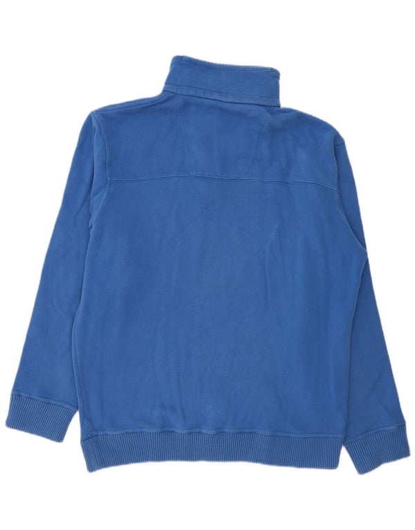 Crew Clothing Sweat-shirt à col zippé pour homme en coton bleu Taille L