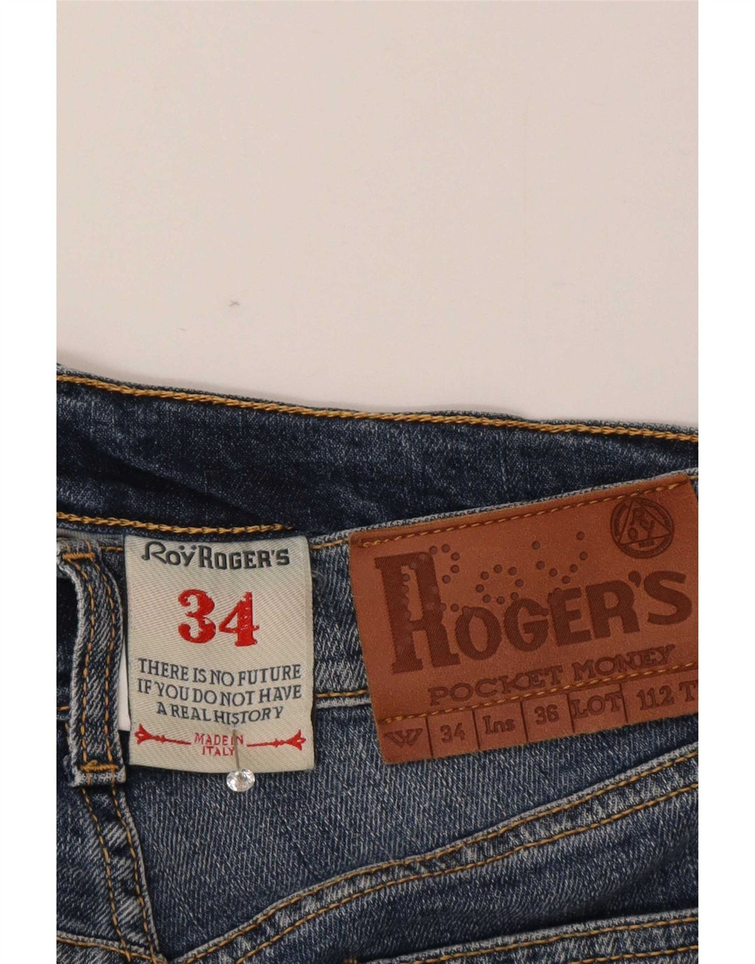 Roy Rogers Mens Straight Jeans W34 L32 Blue Cotton