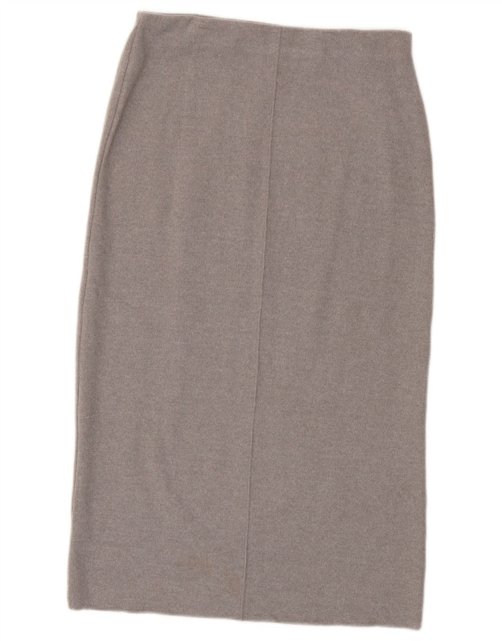 Gonna midi a vita alta da donna Zara media W28 poliestere grigio