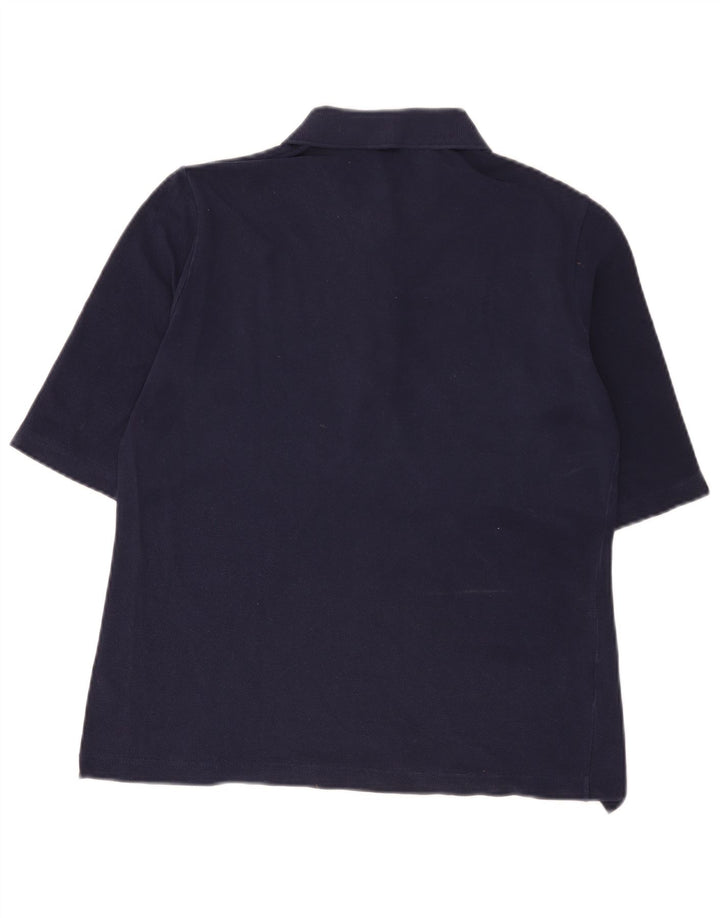 Lacoste Womens Polo Shirt Size 42 Large Navy Blue Cotton