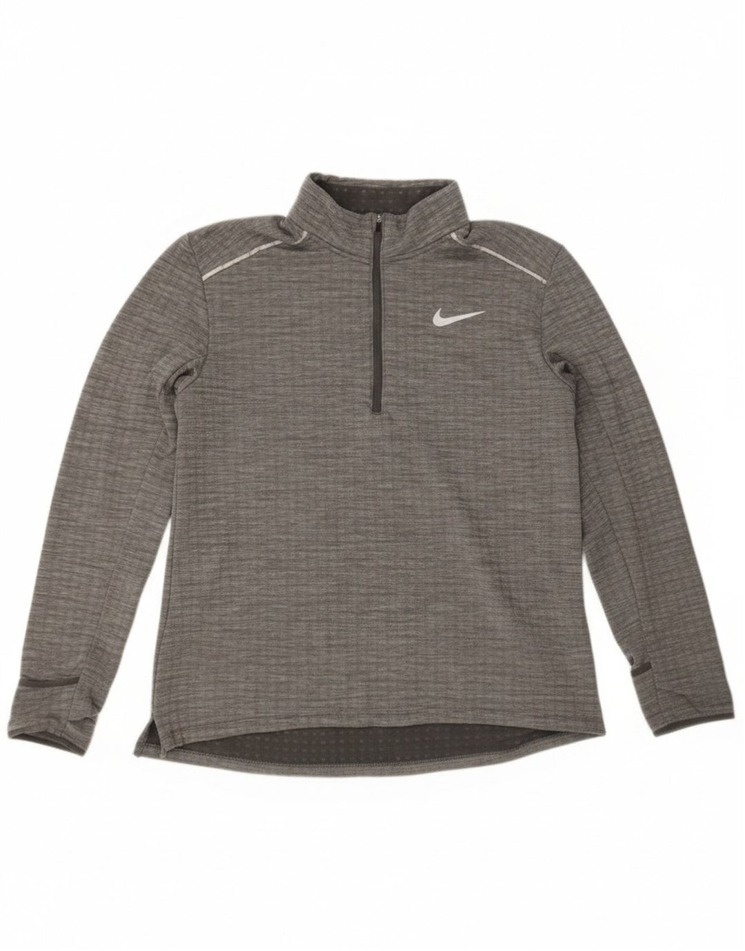 Nike Pullover med lynlås til mænd til mænd, træningsdragt, stor grå flækket polyester