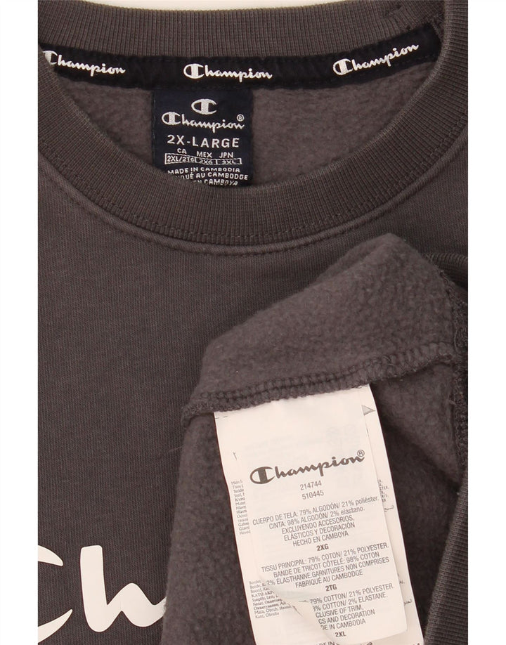 CHAMPION Suéter gráfico masculino 2XL algodão cinza