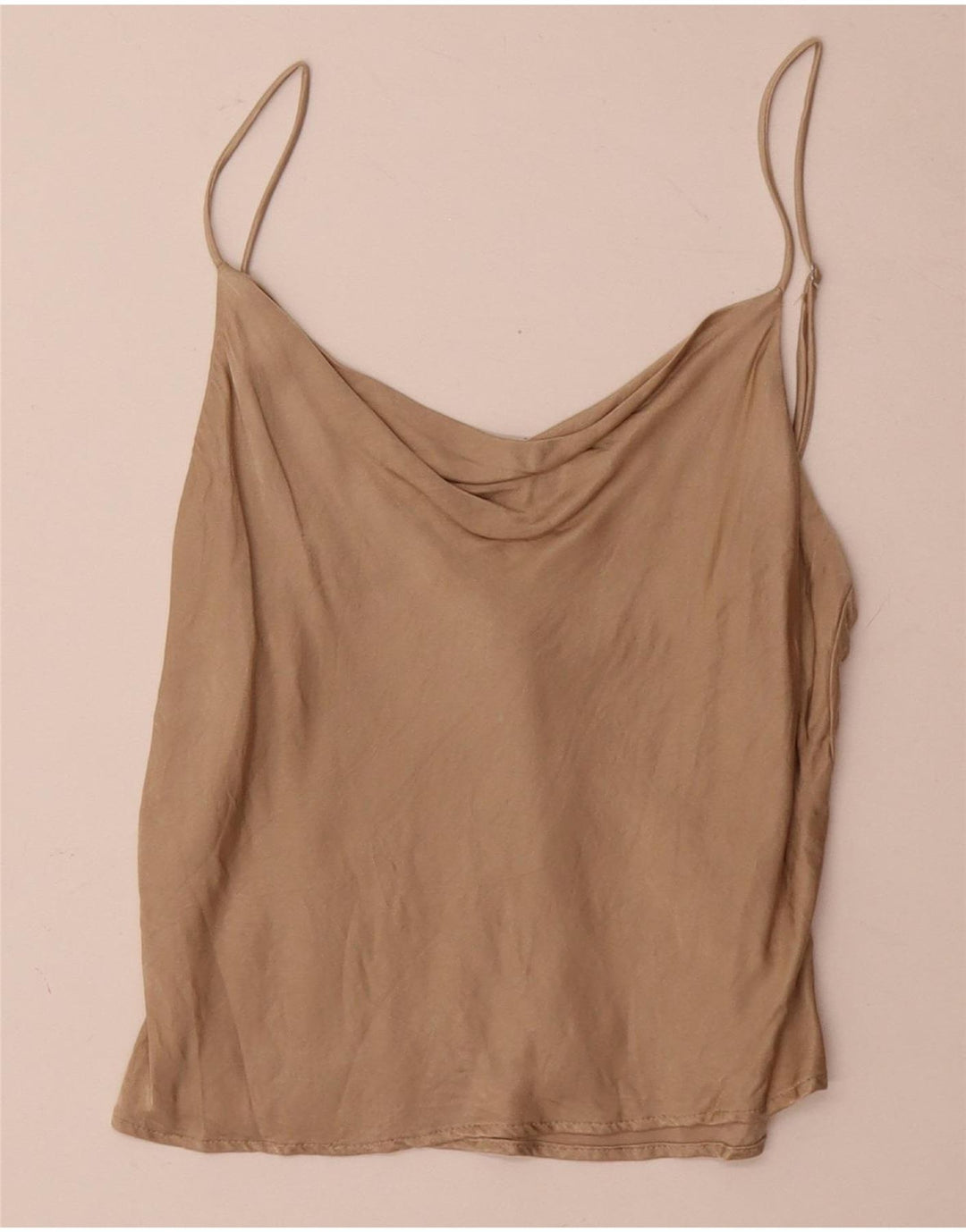 Zara Femme Cami Top UK 10 Small Beige Viscose