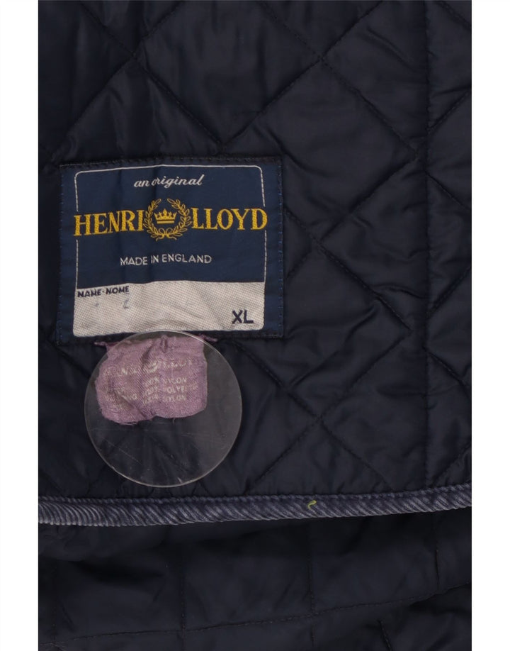 Henri Lloyd Herre quiltet jakke UK 42 XL marineblå nylon