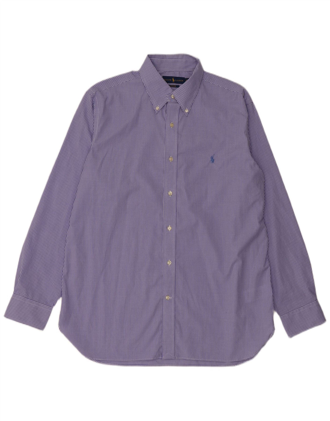 Camicia da uomo Ralph Lauren taglia 16 1/2 grande cotone a quadretti blu