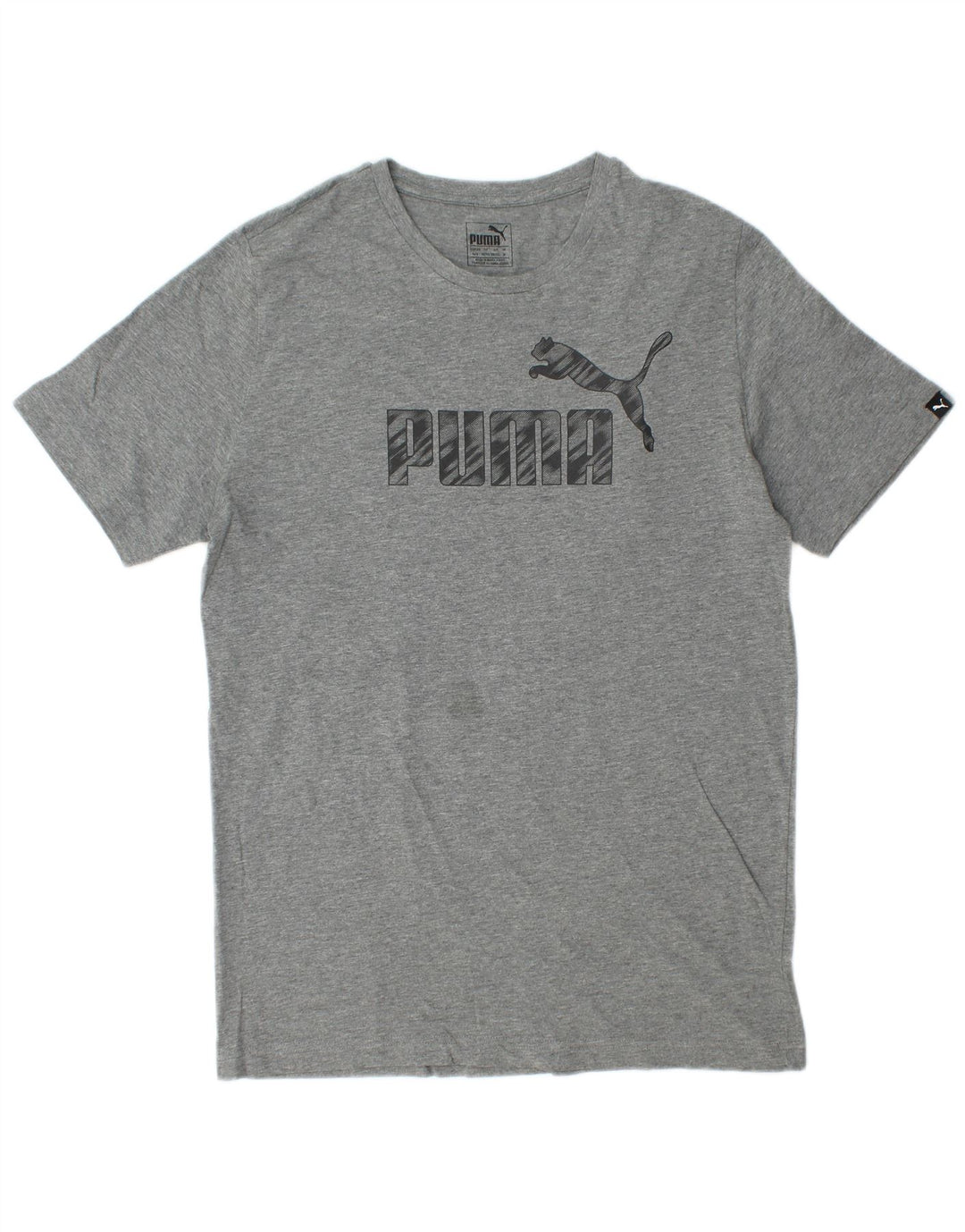 Puma Mens Graphic T-Shirt Top Medium Grey Flecked