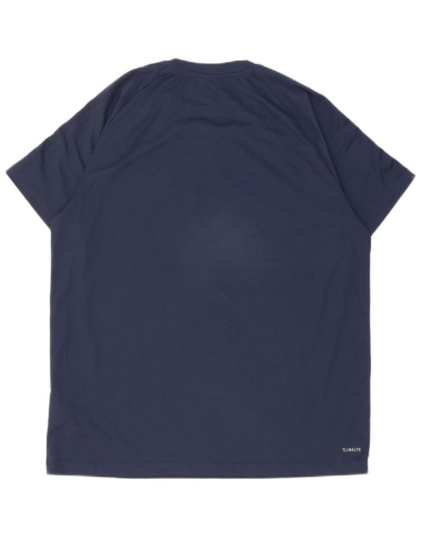 T-shirt Adidas Climalite da uomo Top XL in poliestere blu navy