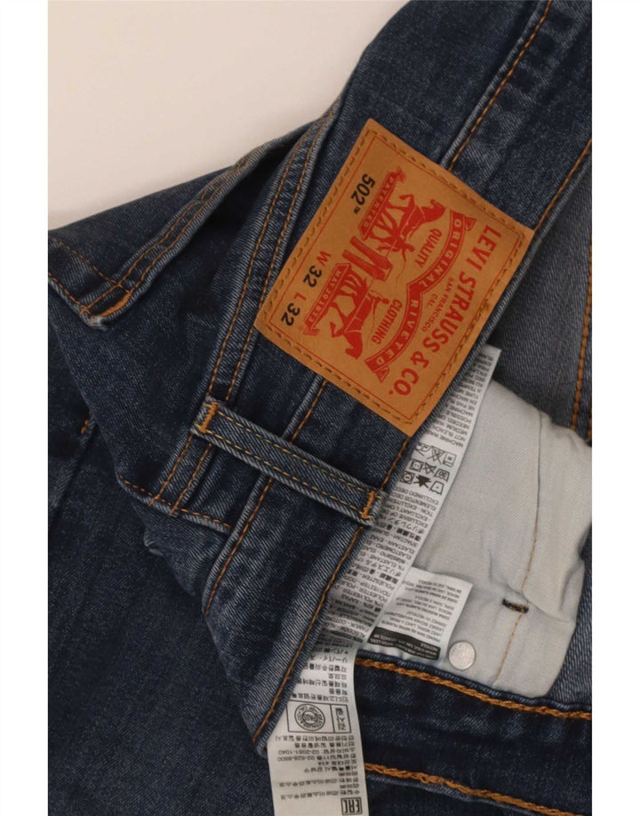 Levi's Herre 502 tilspidsede jeans W32 L32 blå bomuld