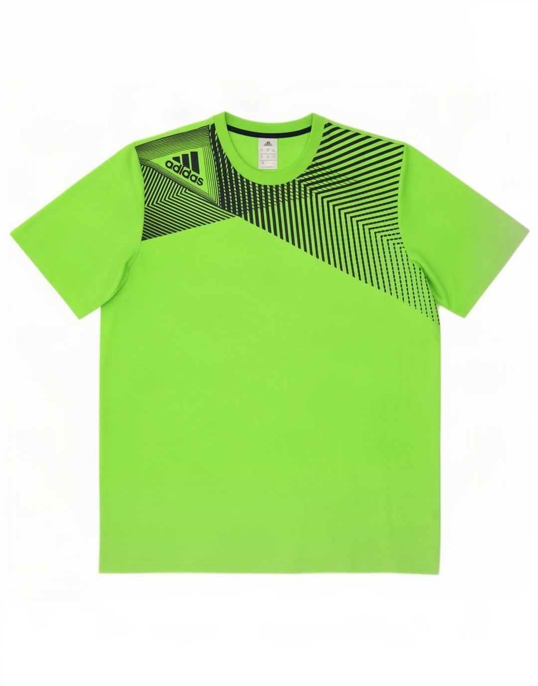 Adidas Mens T-Shirt Top XL Green Geometric Polyester