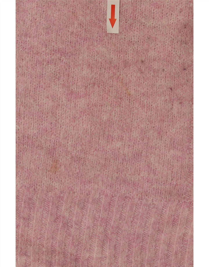 Marks & Spencer Damen-Pullover mit Rundhalsausschnitt, klein, rosa meliert, Acryl
