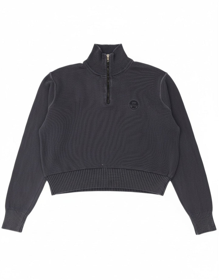 NORTH SAILS Womens Zip Neck Jumper Sweater UK 16 Large Navy Blue
