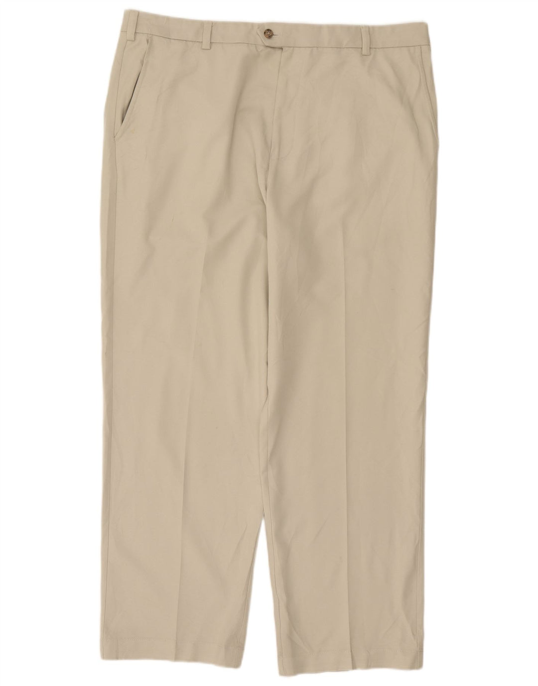 Izod Mens Straight Chino Trousers W36 L32 Off White Polyester