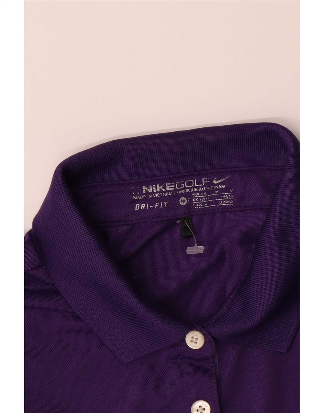 Nike Womens Dri Fit Polo Shirt UK 12/14 Medium Purple Polyester