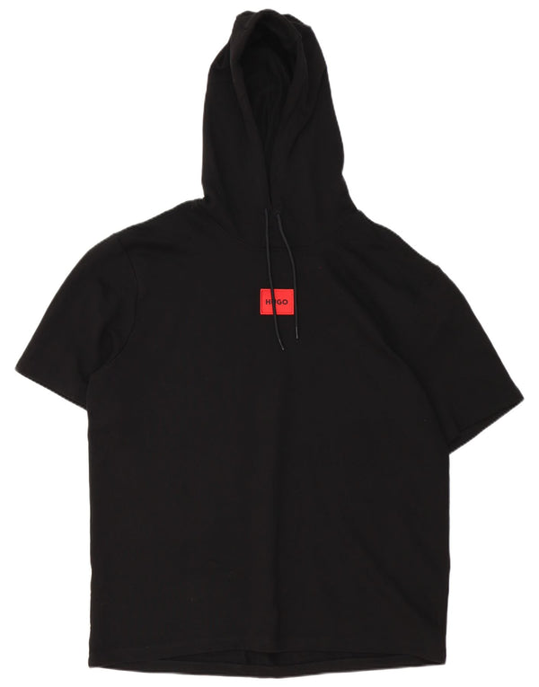 Hugo Boss Herre T-shirt med hætte XL sort bomuld