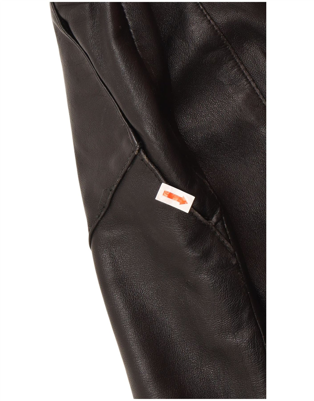 VINTAGE Womens Leather Skirt EU 40 Medium W30  Black