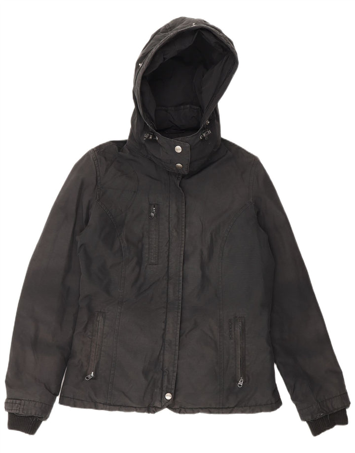 Woolrich Wattierte Damenjacke mit Kapuze UK 12 Medium Schwarz