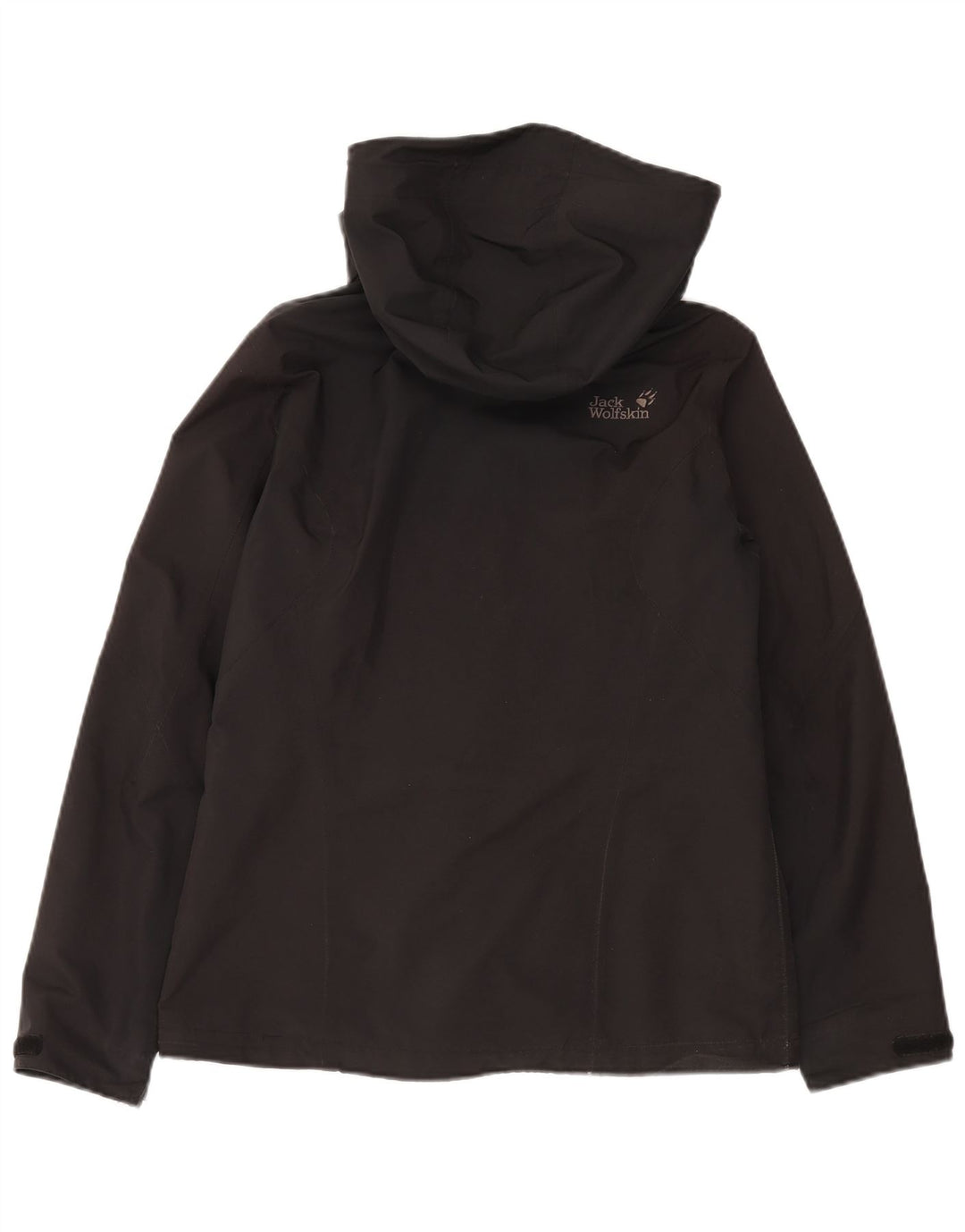 Jack Wolfskin Womens Hooded Oversized Rain Jacket UK 10 Small Black