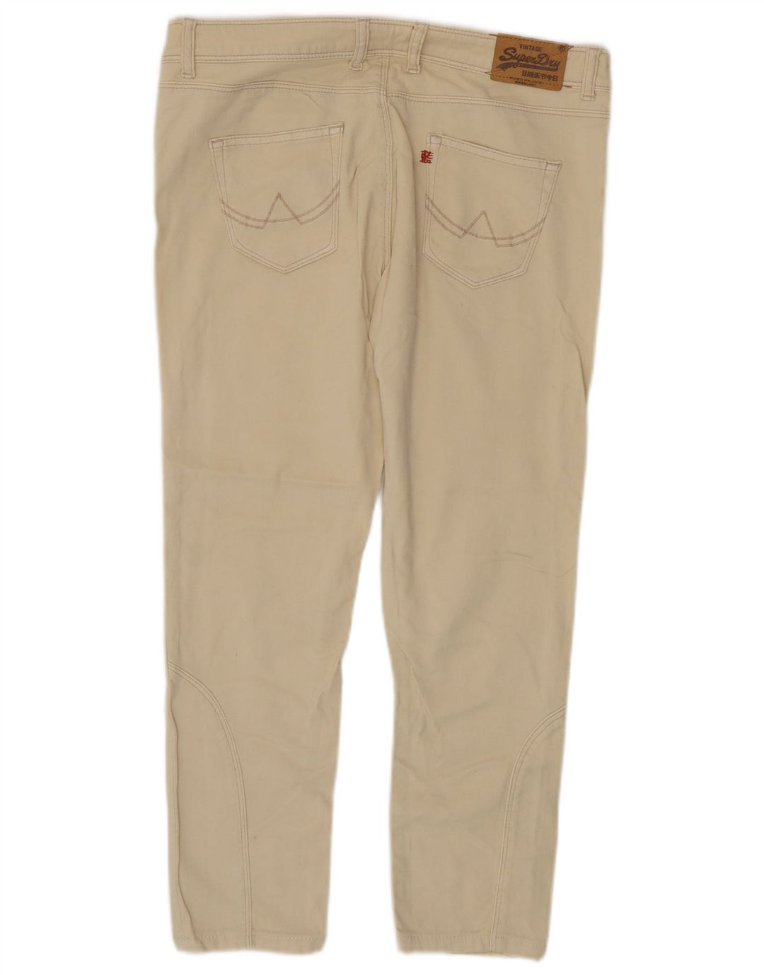 Superdry Womens Slim Jeans W32 L25 Beige Cotton