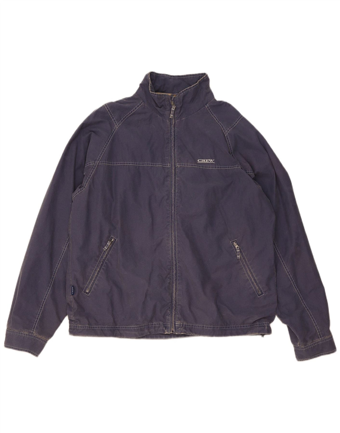 Crew Clothing Mens Bomber Jacket UK 38 Medium Blue Cotton