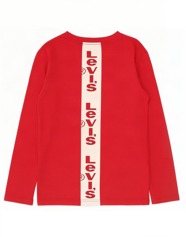 Levi's Boys Graphic T-Shirt Top 9-10 Years Red Colourblock Cotton