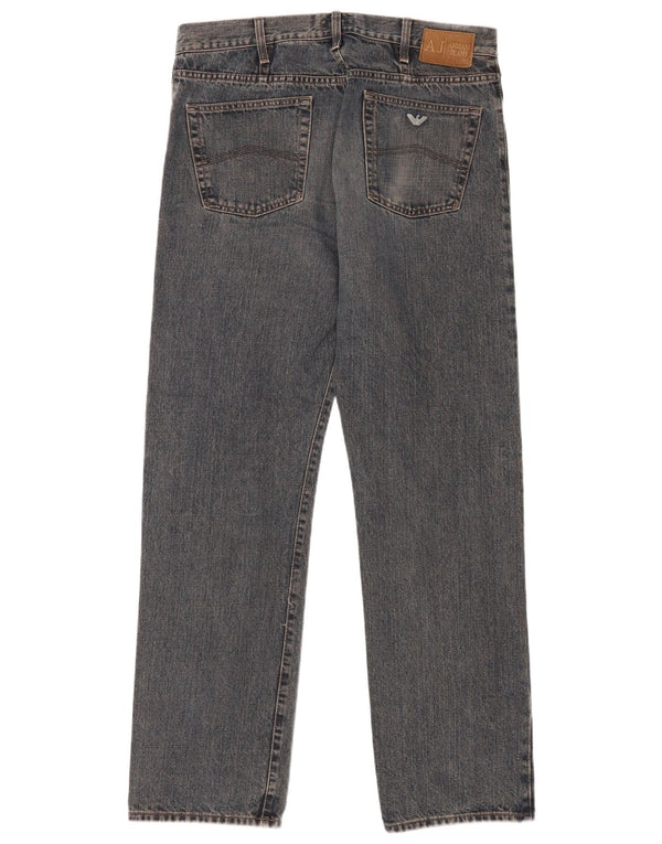 Armani Mens Straight Jeans W38 L33 Blue Cotton