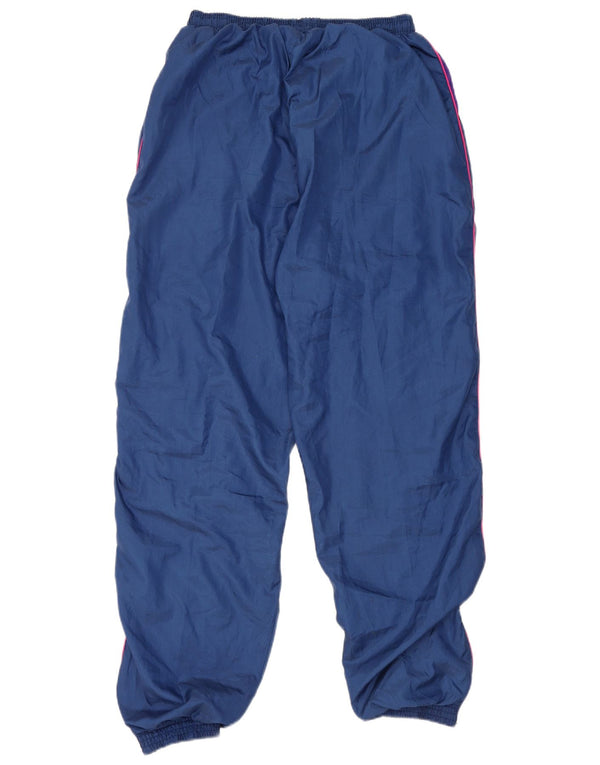 Vintage Mens Tracksuit Trousers Joggers Large Navy Blue Polyester