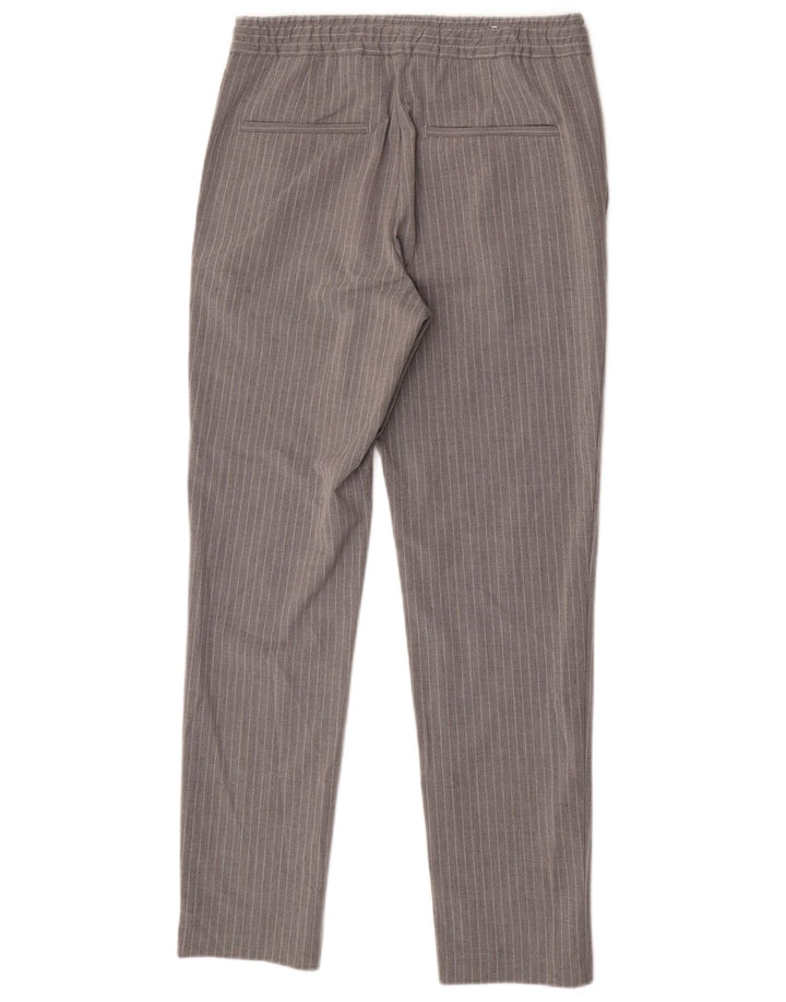 Zara Mens Slim Chino Trousers Small W29 L30 Grey Striped Polyester