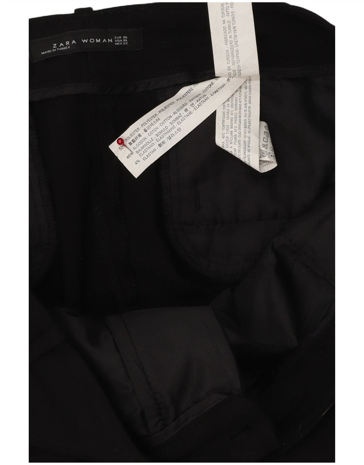 Pantaloni chino slim da donna Zara XL W32 L26 poliestere nero