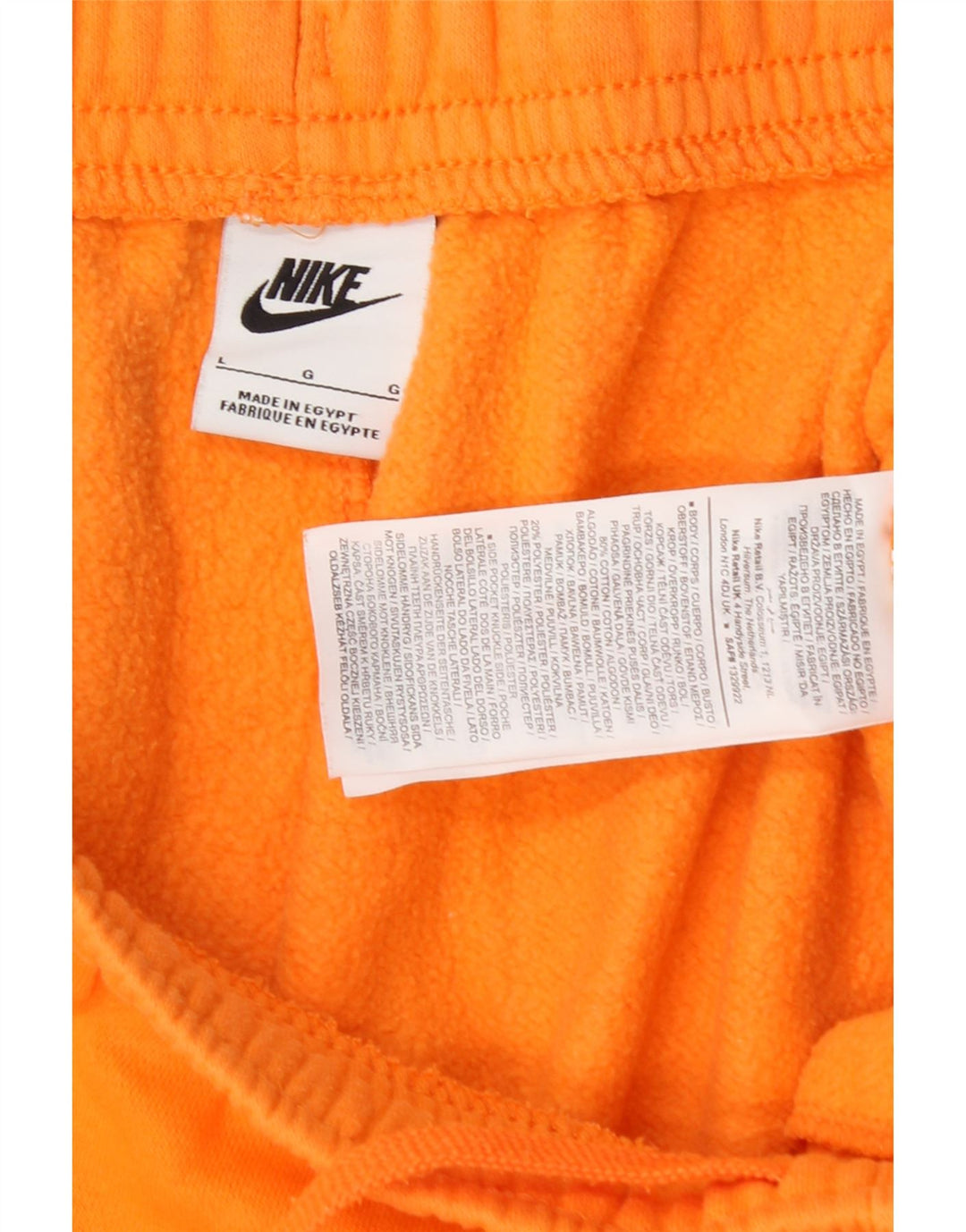 Nike Mens Tracksuit Trousers Joggers Large Orange Cotton