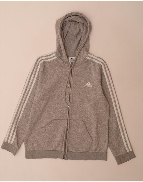 Adidas Pull à capuche zippé pour femme UK 16/18 Grand coton moucheté gris