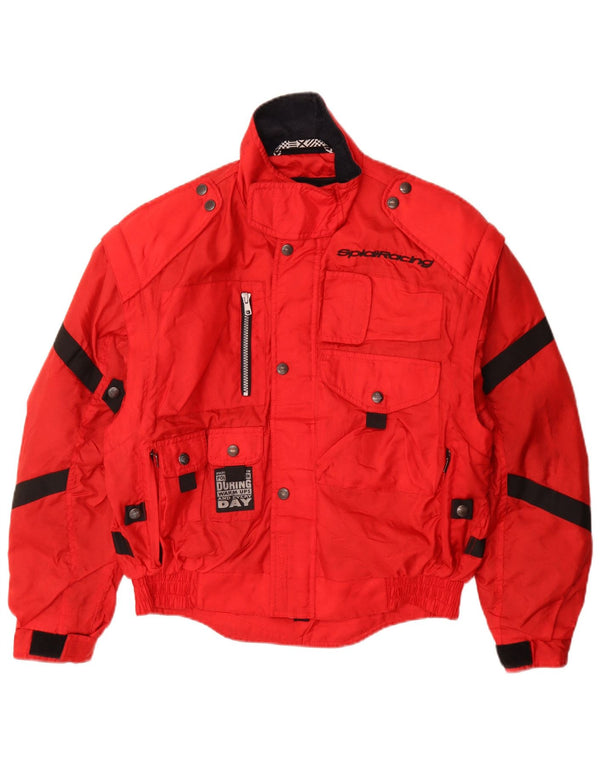 Spidi Mens Motorstyle Racing Jacket UK 36 Small Red Colourblock Polyamide