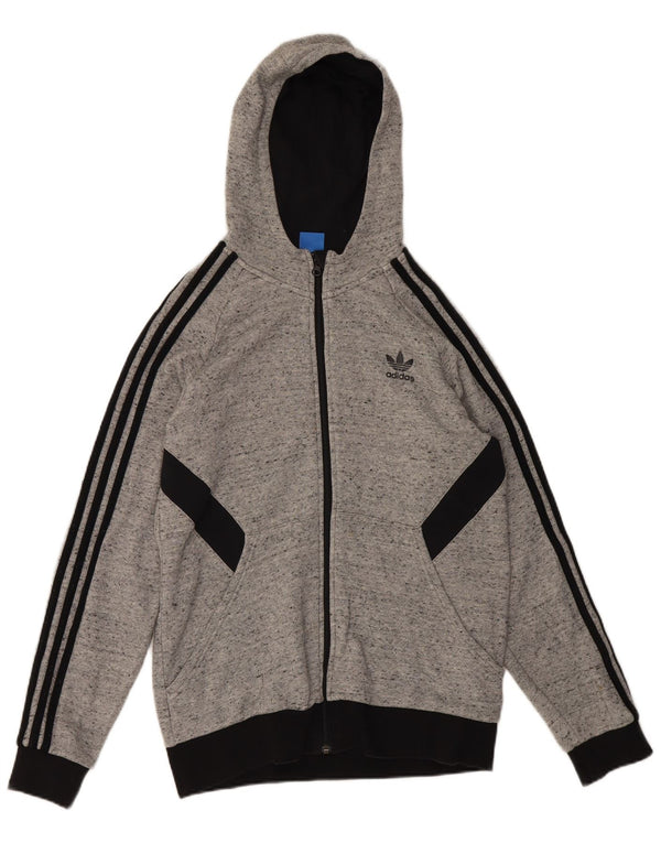 Adidas Pull à capuche zippé garçon 15-16 ans Gris Moucheté Coton