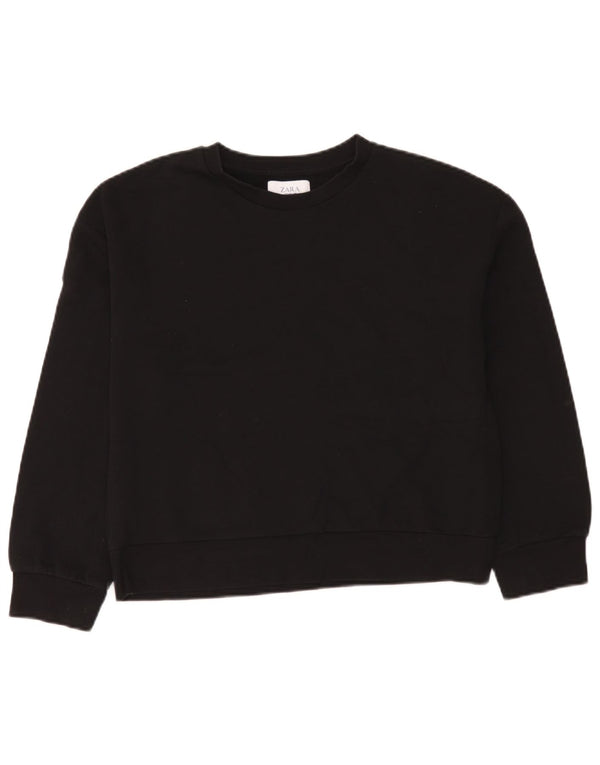 Zara Womens Trafaluc Oversized Sweatshirt Jumper UK 10 Small Black Cotton