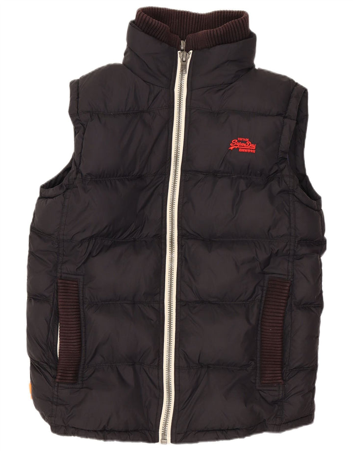 Superdry Mens Oversized Padded Gilet UK 10 Small Black Nylon