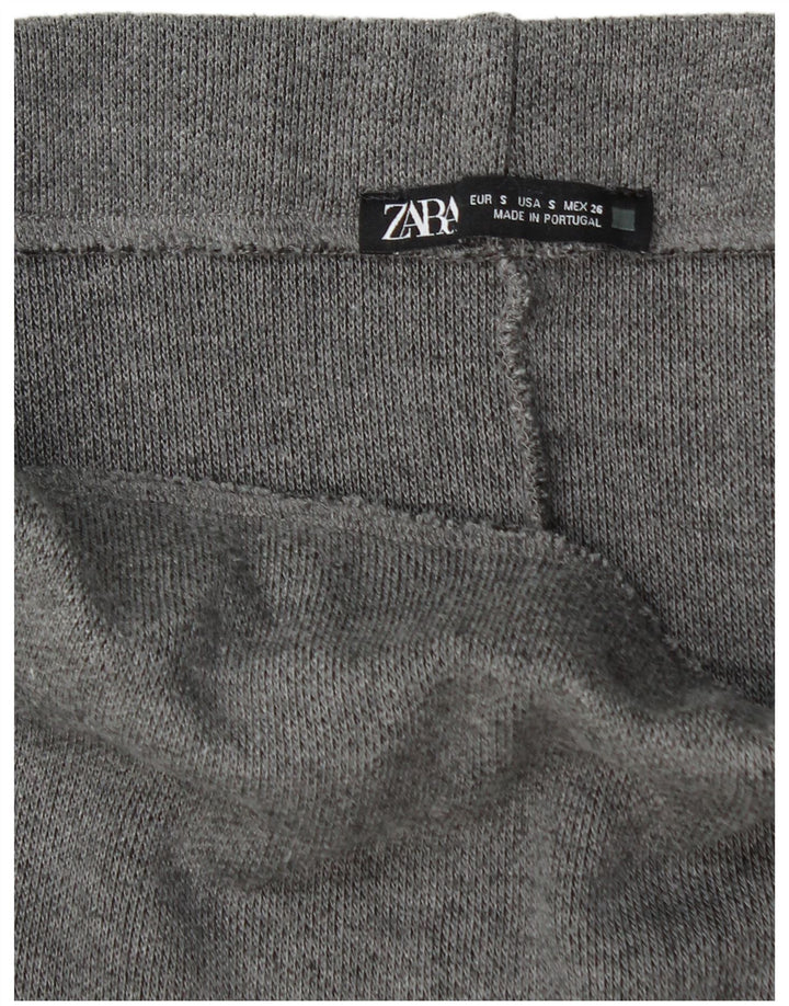 Zara Dame A-Line nederdel Small W28 Grå Polyester