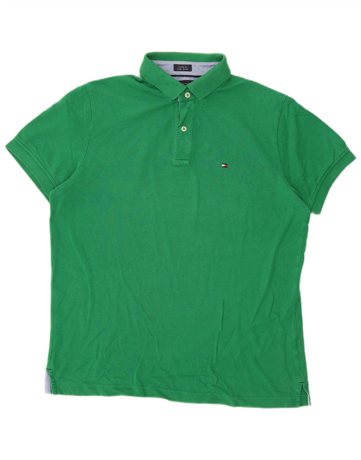 TOMMY HILFIGER Mens Custom Fit Polo Shirt Medium Green