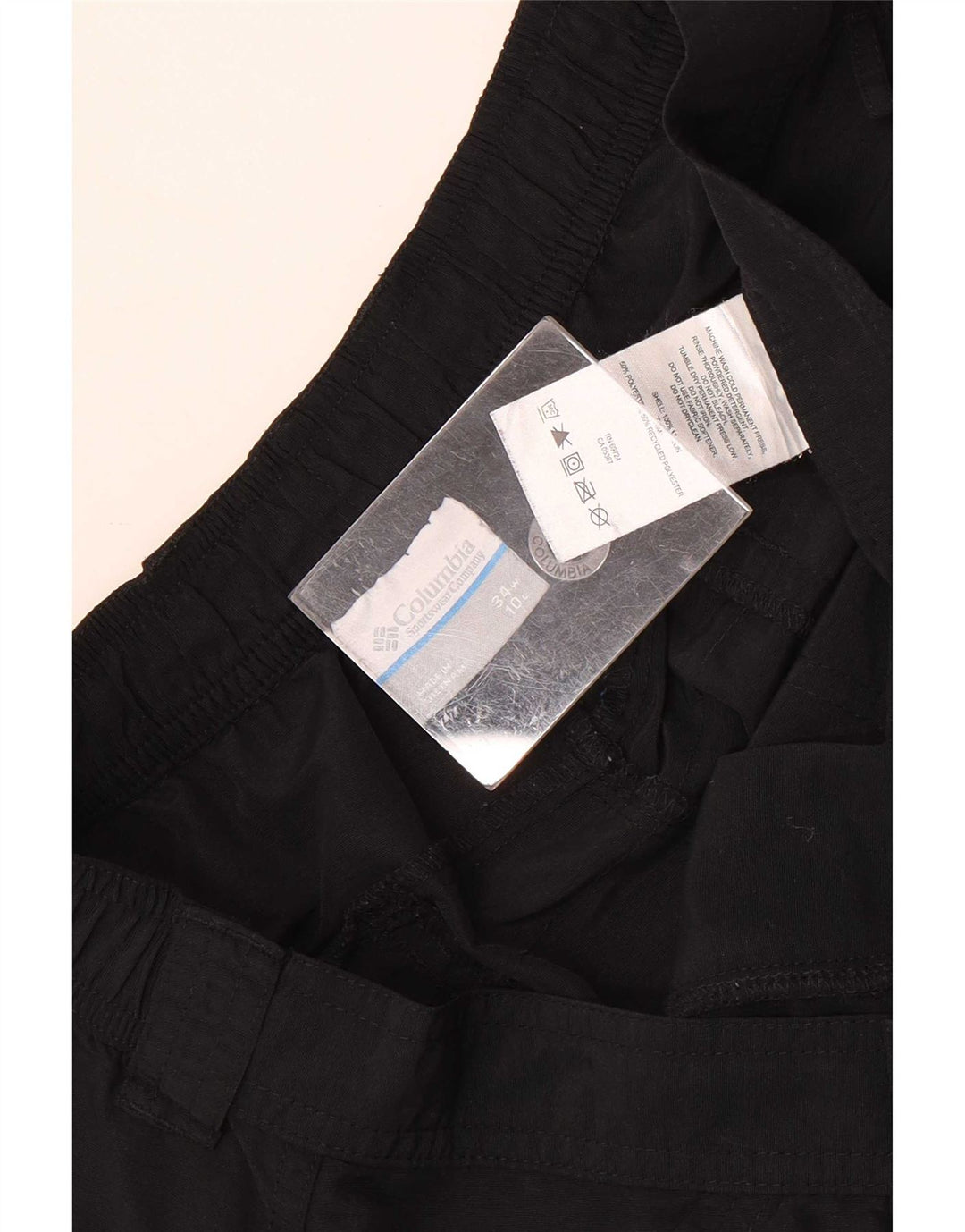 Pantaloncini cargo Columbia Omni-Shade da uomo W34 Large in poliestere nero