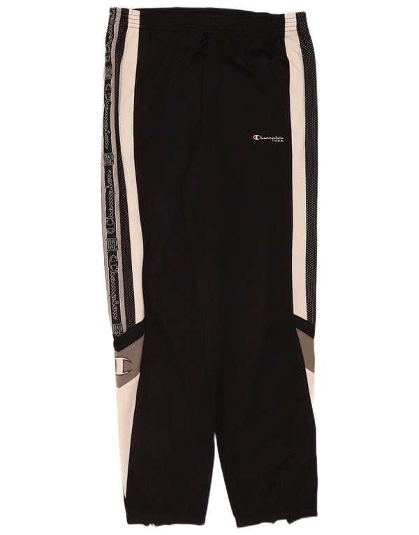 Champion Womens Tracksuit Trousers Joggers UK 16 Large Black Colourblock